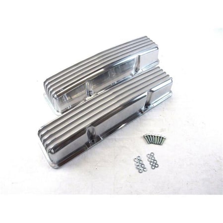 Absurdo Tall Aluminum Finned Valve Cover without Hole for 1958-1986 SBC, Polished AB2205740